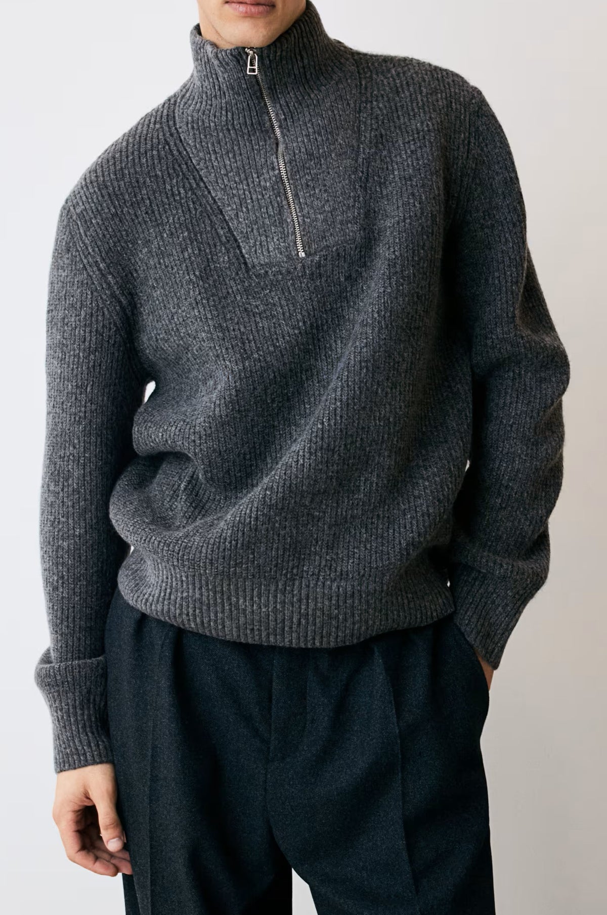 Strickpullover mit Reißverschluss